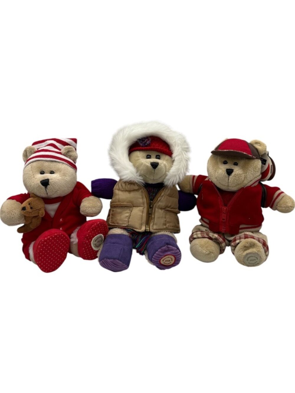 Vtg Lot Starbuck Coffee Bearista Bear Plush 10" 2004 33rd Ed 2006 52nd 2007 68th